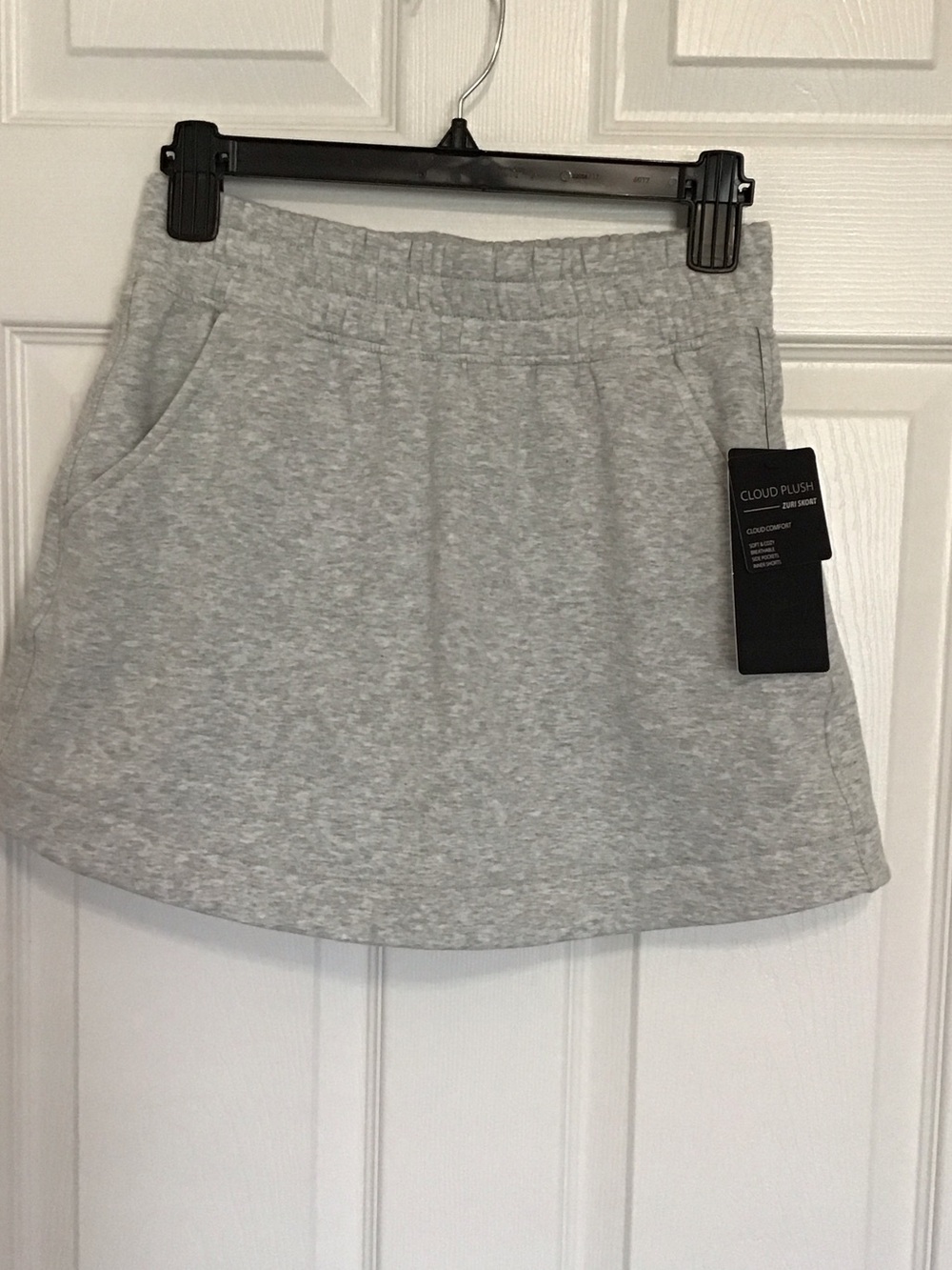 90 Degree By Reflex Gray Plush Pull-On Skirt Size XS NWT